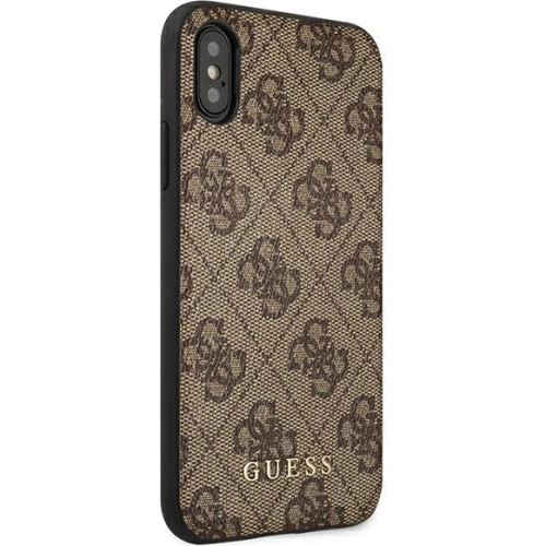 Etui Guess GUHCPXG4GFBR Apple iPhone XS/X brązowy/brown hard case 4G Metal Gold Logo