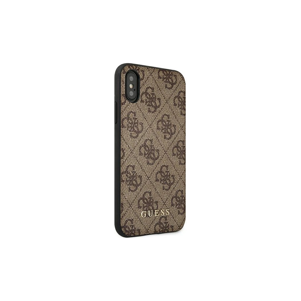 Hurtownia GSM - Etui Guess GUHCPXG4GFBR Apple iPhone XS/X hnědý/brown tvrdý obal 4G Metal Gold Logo - GUE1853BR - {ean13} - Hurt