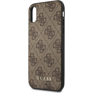Hurtownia GSM - Etui Guess GUHCPXG4GFBR Apple iPhone XS/X brązowy/brown hard case 4G Metal Gold Logo - GUE1853BR - {ean13} - Hurt