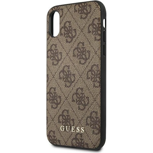 Etui Guess GUHCPXG4GFBR Apple iPhone XS/X brązowy/brown hard case 4G Metal Gold Logo