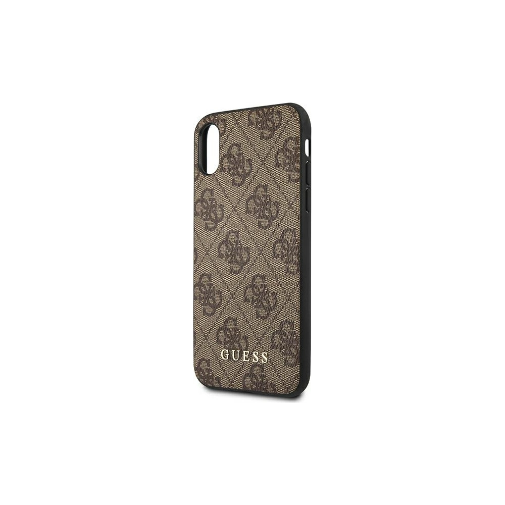 Hurtownia GSM - Etui Guess GUHCPXG4GFBR Apple iPhone XS/X hnědý/brown tvrdý obal 4G Metal Gold Logo - GUE1853BR - {ean13} - Hurt