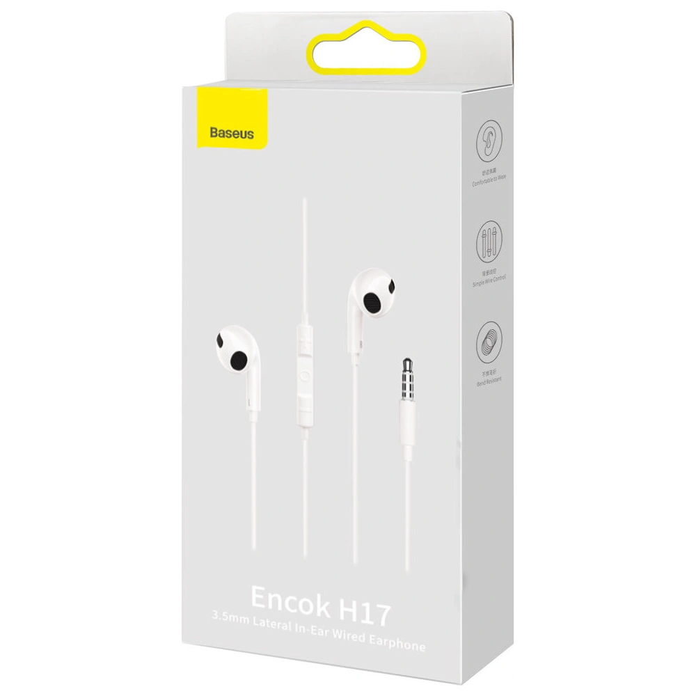 Hurtownia GSM - Sluchátka Baseus Encok H17 minijack 3.5mm bílá - BSU3388WHT - {ean13} - Hurt