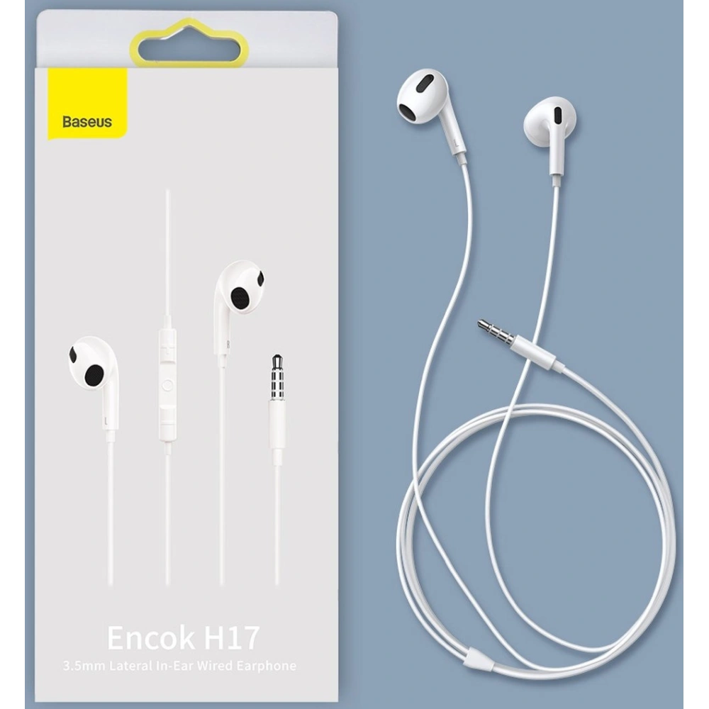 Hurtownia GSM - Sluchátka Baseus Encok H17 minijack 3.5mm bílá - BSU3388WHT - {ean13} - Hurt