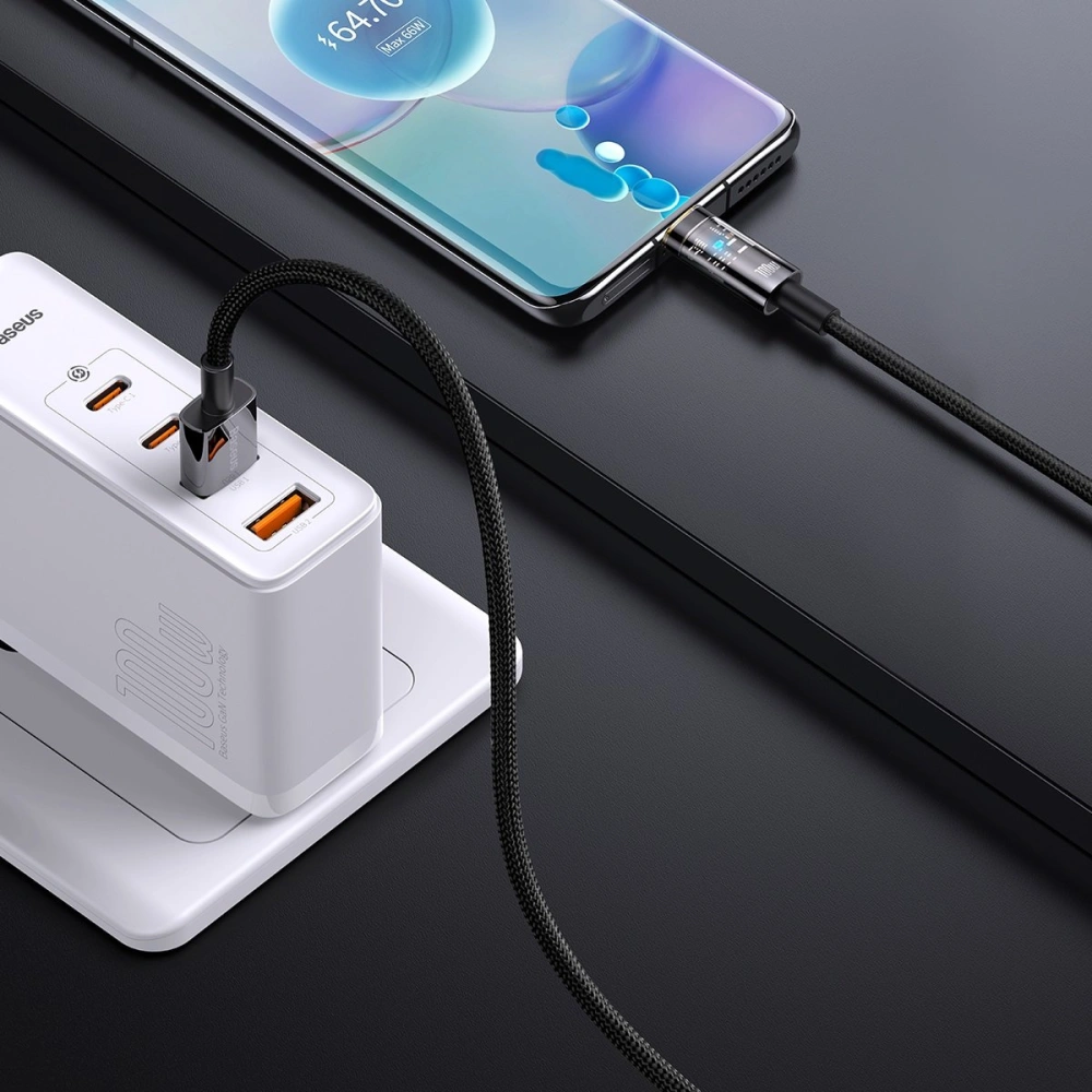 Hurtownia GSM - Kabel Baseus Explorer Series USB-A – USB-C 100W 1m czarny - BSU3390BLK - {ean13} - Hurt