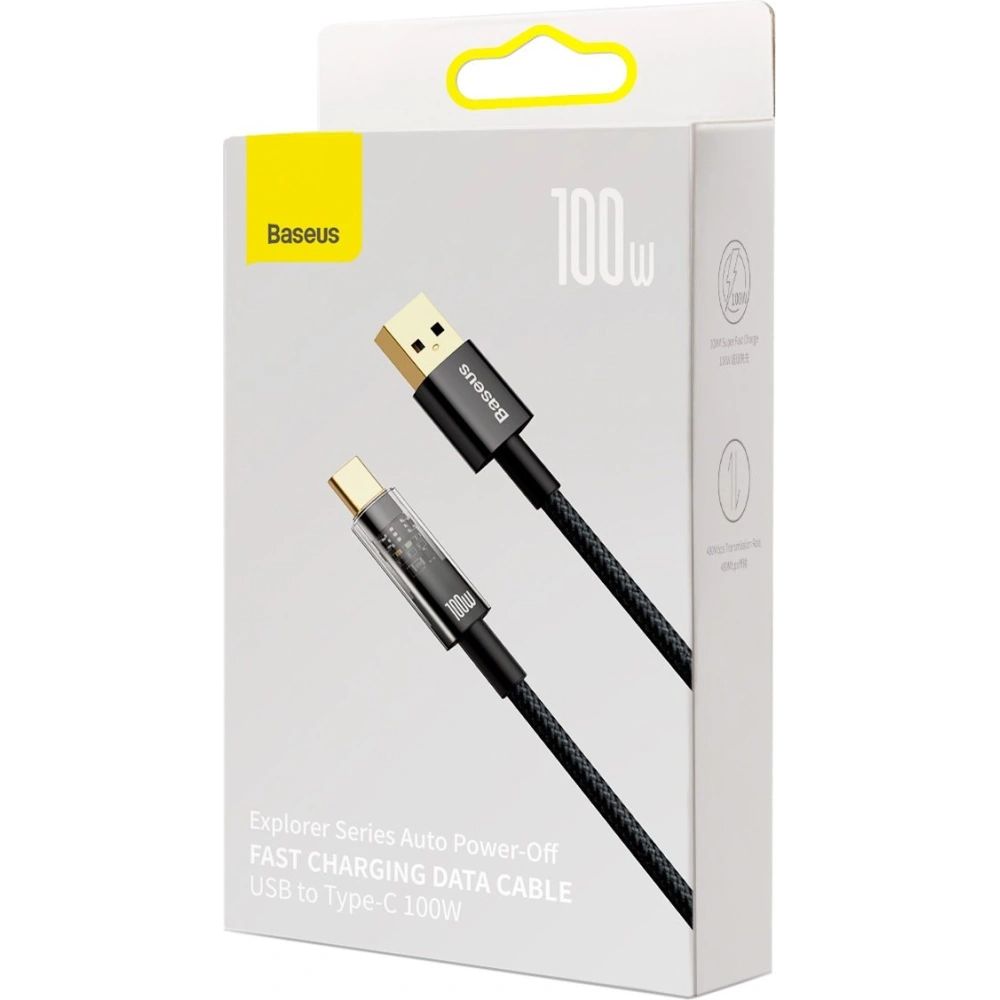 Hurtownia GSM - Kabel Baseus Explorer Series USB-A – USB-C 100W 1m czarny - BSU3390BLK - {ean13} - Hurt