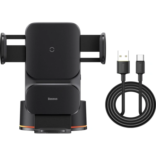 Uchwyt samochodowy Baseus Wisdom Auto Alignment Car Mount Wireless Charger QI 15W (Suction base) Black