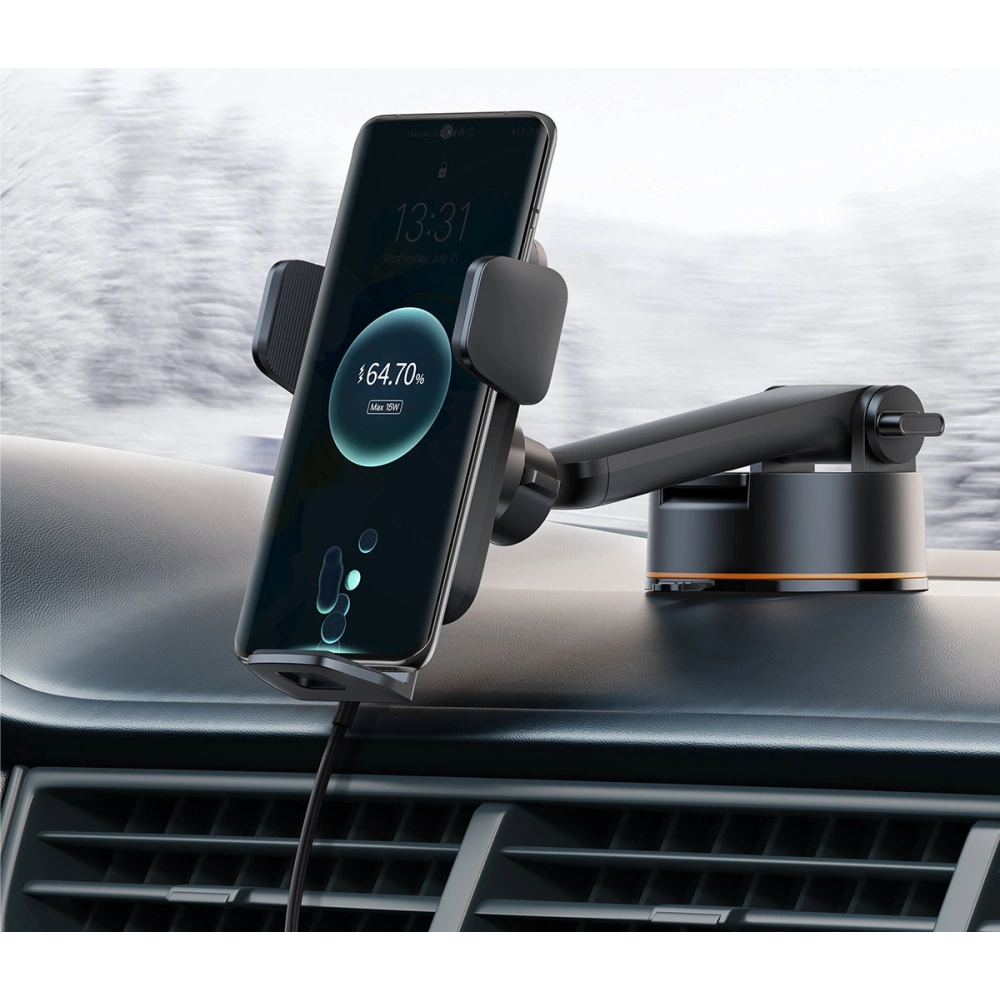 Wholesale Baseus Wisdom Auto Alignment Car Mount Wireless Charger QI 15W (Suction base) Black - BSU3394BLK - {ean13} - Hurt