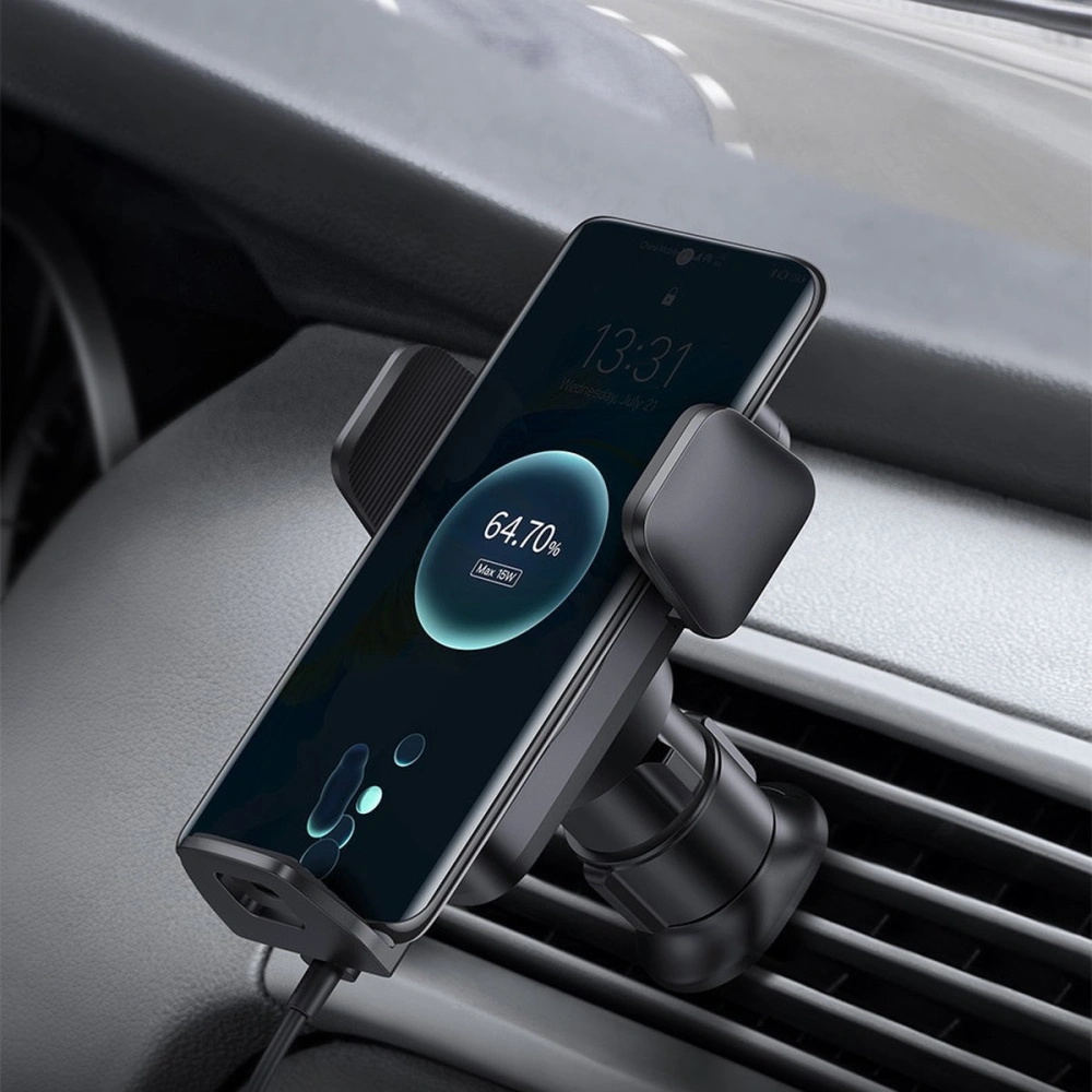 Hurtownia GSM - Uchwyt samochodowy Baseus Wisdom Auto Alignment Car Mount Wireless Charger QI 15W (Suction base) Black - BSU3394BLK - {ean13} - Hurt