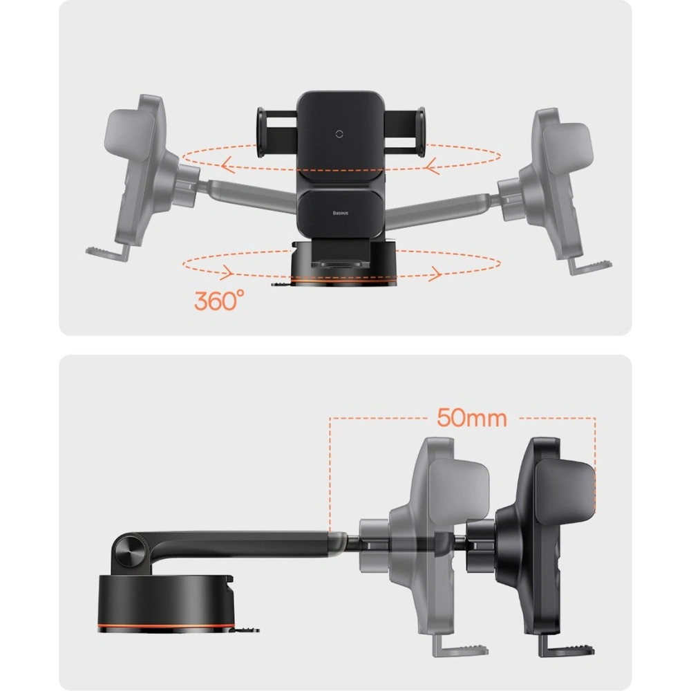 Hurtownia GSM - Uchwyt samochodowy Baseus Wisdom Auto Alignment Car Mount Wireless Charger QI 15W (Suction base) Black - BSU3394BLK - {ean13} - Hurt