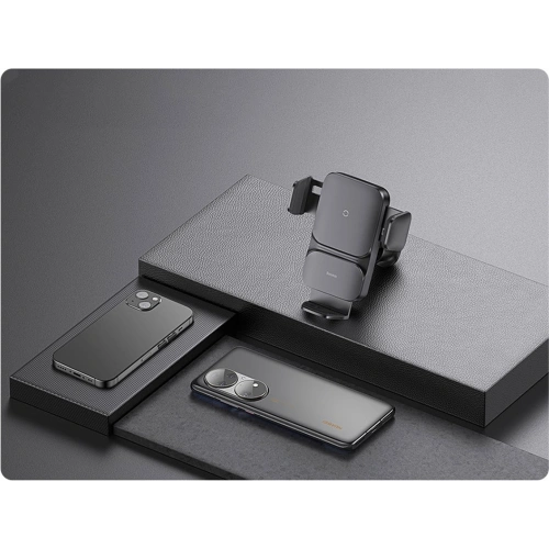 Uchwyt samochodowy Baseus Wisdom Auto Alignment Car Mount Wireless Charger QI 15W (Suction base) Black
