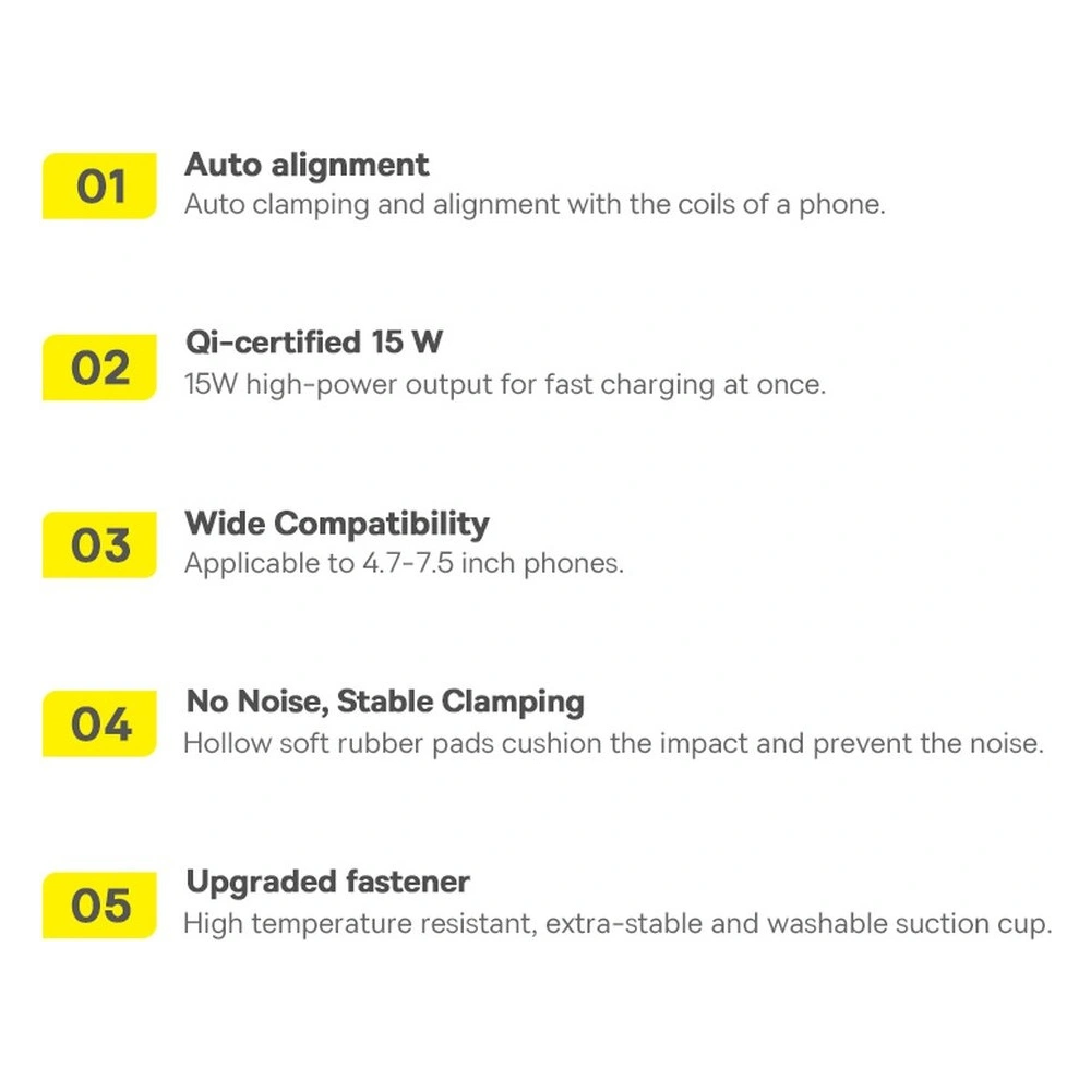 Hurtownia GSM - Upevnění do auta Baseus Wisdom Auto Alignment Car Mount Wireless Charger QI 15W (sací základna) černé - BSU3394BLK - {ean13} - Hurt