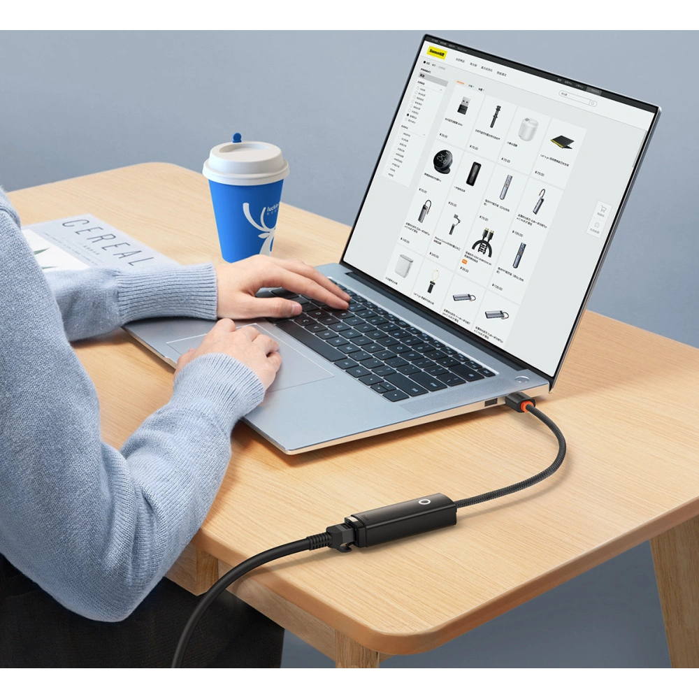 Hurtownia GSM - Adaptér Baseus Lite Series USB-A - RJ45 port LAN 100Mbps černý - BSU3395BLK - {ean13} - Hurt