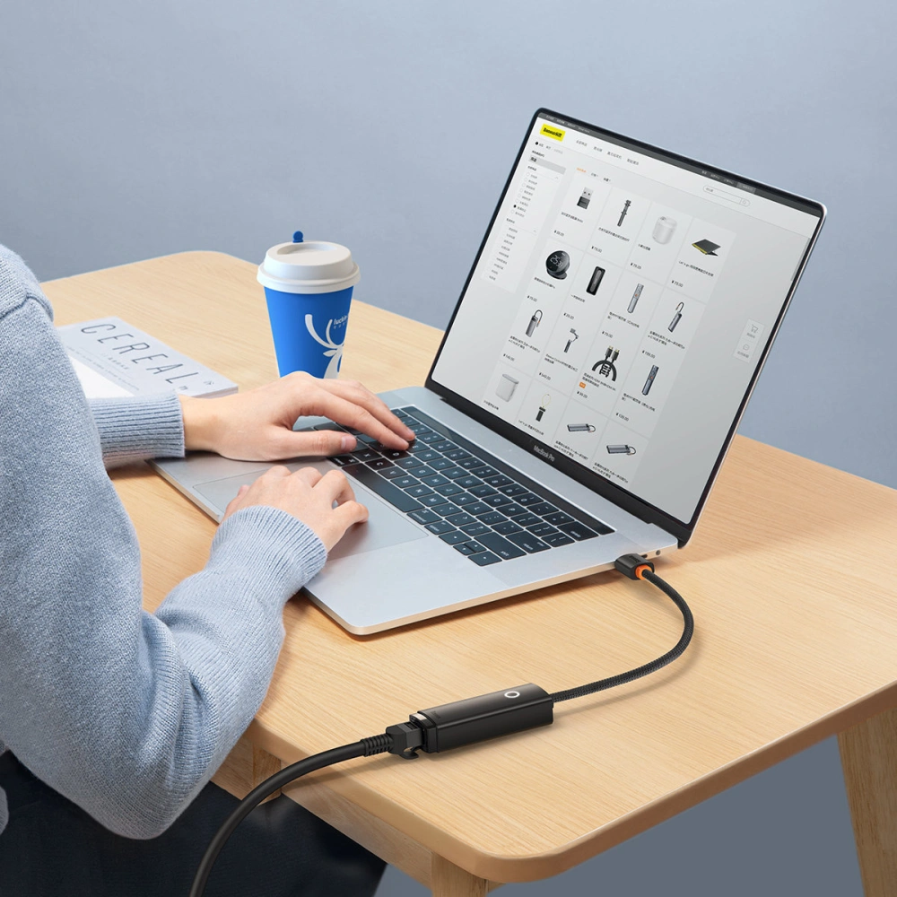 Hurtownia GSM - Adaptér Baseus Lite Series USB-C - RJ45 port LAN 100Mbps černý - BSU3396BLK - {ean13} - Hurt