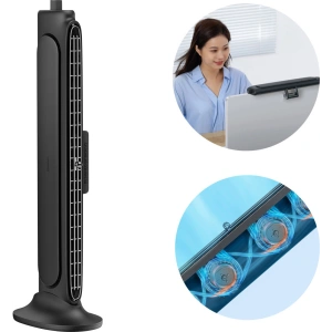 Wholesale Baseus Refreshing Monitor Clip-On & Stand-Up Desk Fan Black - BSU3397BLK - {ean13} - Hurt