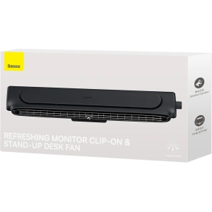 Wholesale Baseus Refreshing Monitor Clip-On & Stand-Up Desk Fan Black - BSU3397BLK - {ean13} - Hurt