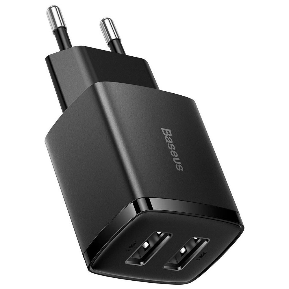 Hurtownia GSM - Ładowarka sieciowa Baseus Compact 2xUSB-A 10.5W czarny - BSU3398BLK - {ean13} - Hurt