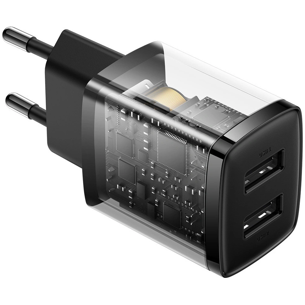 Hurtownia GSM - Ładowarka sieciowa Baseus Compact 2xUSB-A 10.5W czarny - BSU3398BLK - {ean13} - Hurt
