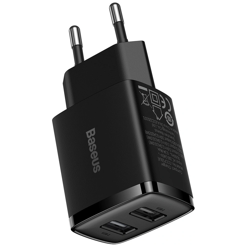 Hurtownia GSM - Ładowarka sieciowa Baseus Compact 2xUSB-A 10.5W czarny - BSU3398BLK - {ean13} - Hurt