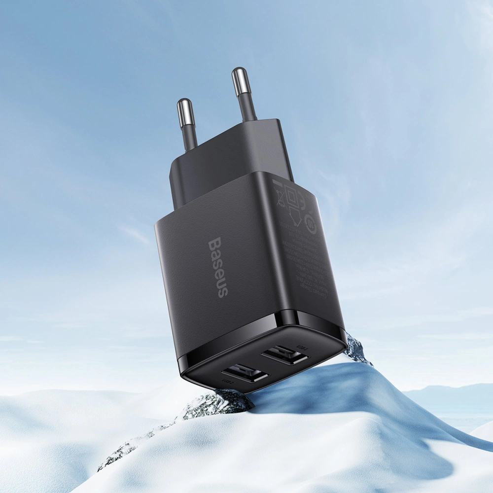 Hurtownia GSM - Ładowarka sieciowa Baseus Compact 2xUSB-A 10.5W czarny - BSU3398BLK - {ean13} - Hurt