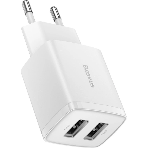 Ładowarka sieciowa Baseus Compact 2xUSB-A 10.5W biały