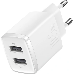 Ładowarka sieciowa Baseus Compact 2xUSB-A 10.5W biały