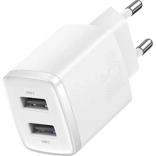 Ładowarka sieciowa Baseus Compact 2xUSB-A 10.5W biały