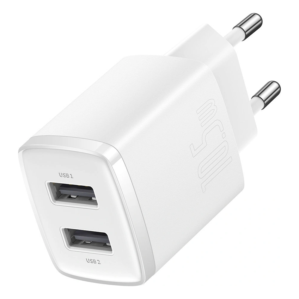 Hurtownia GSM - Ładowarka sieciowa Baseus Compact 2xUSB-A 10.5W biały - BSU3399WHT - {ean13} - Hurt