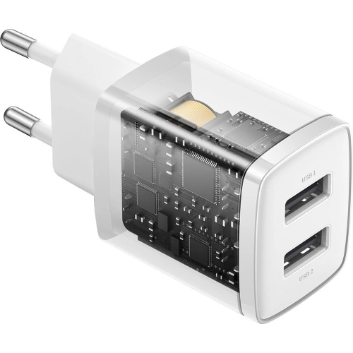 Ładowarka sieciowa Baseus Compact 2xUSB-A 10.5W biały