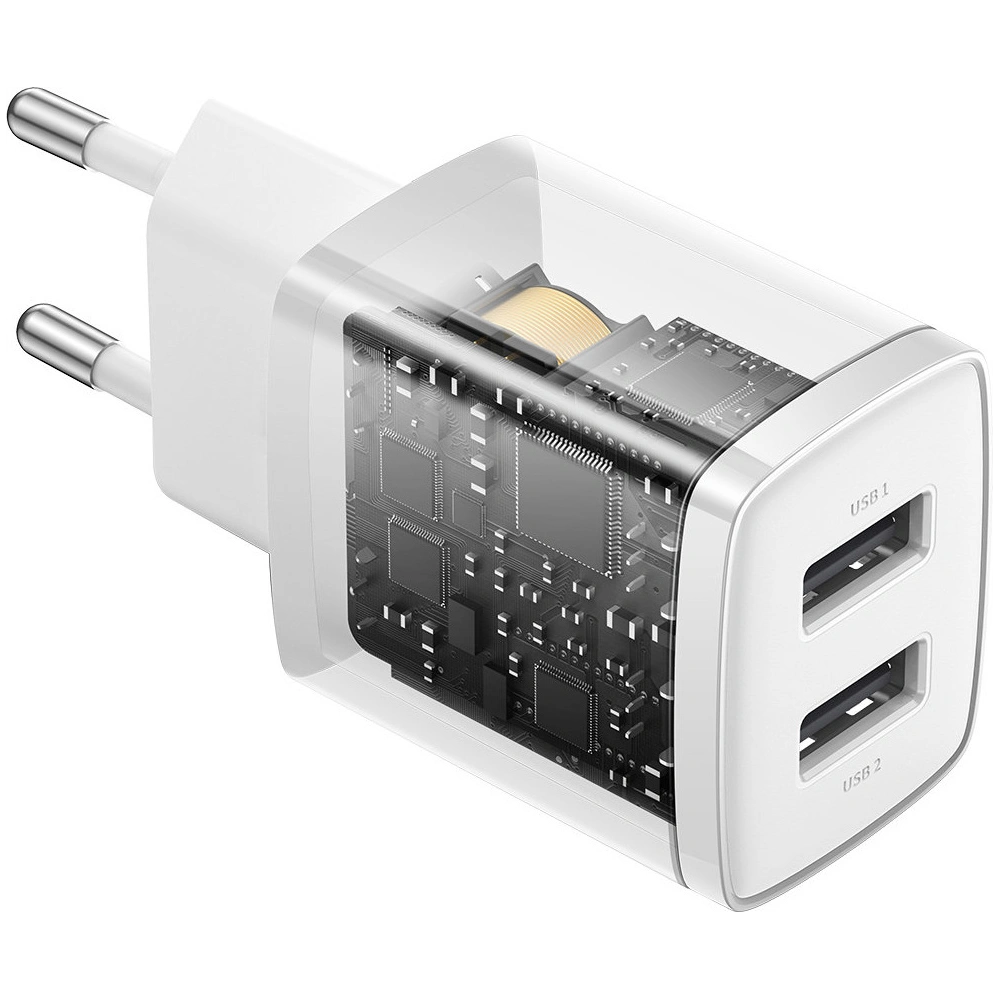 Hurtownia GSM - Ładowarka sieciowa Baseus Compact 2xUSB-A 10.5W biały - BSU3399WHT - {ean13} - Hurt