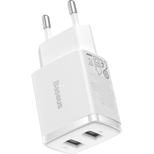 Ładowarka sieciowa Baseus Compact 2xUSB-A 10.5W biały