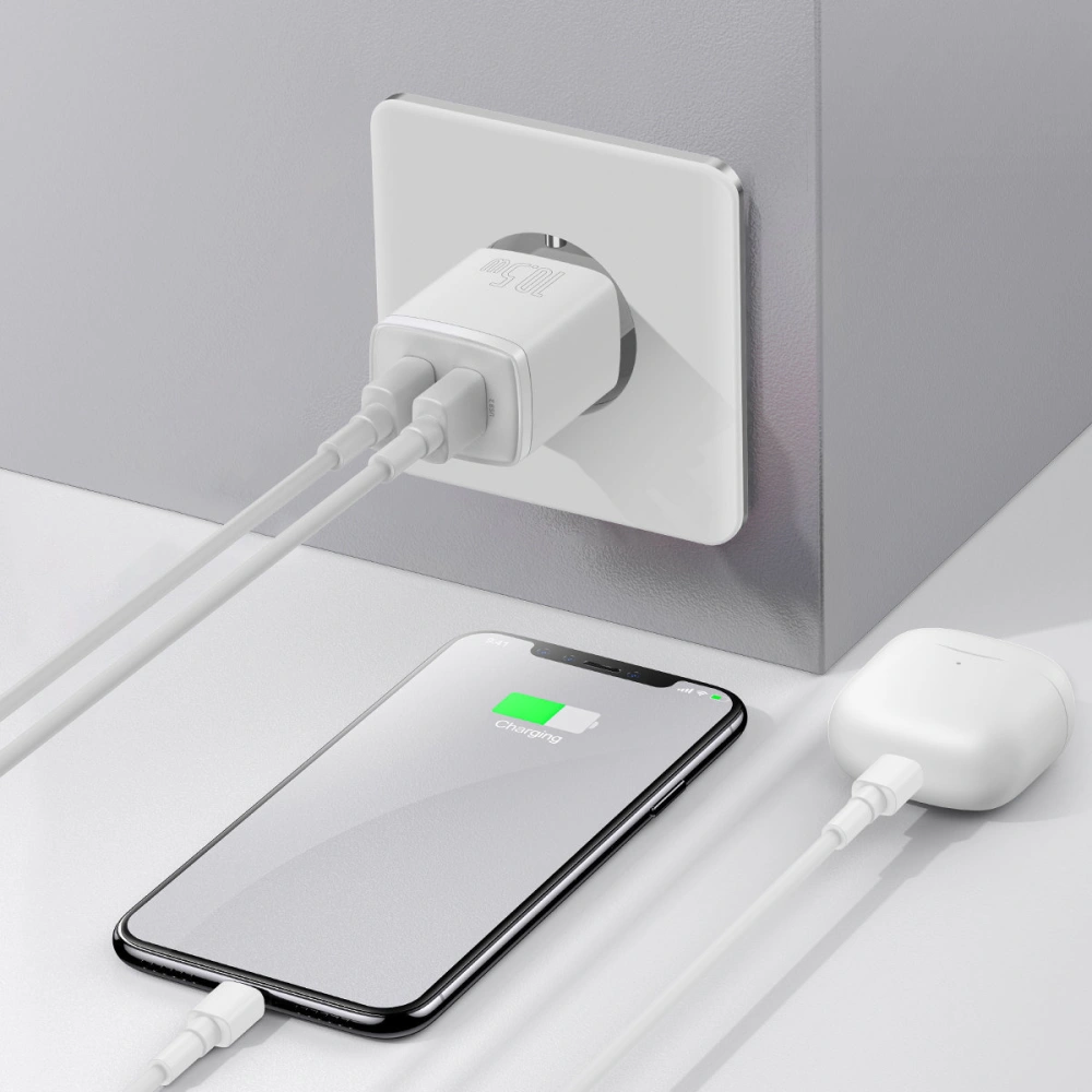 Hurtownia GSM - Ładowarka sieciowa Baseus Compact 2xUSB-A 10.5W biały - BSU3399WHT - {ean13} - Hurt
