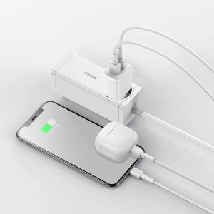 Ładowarka sieciowa Baseus Compact 2xUSB-A 10.5W biały