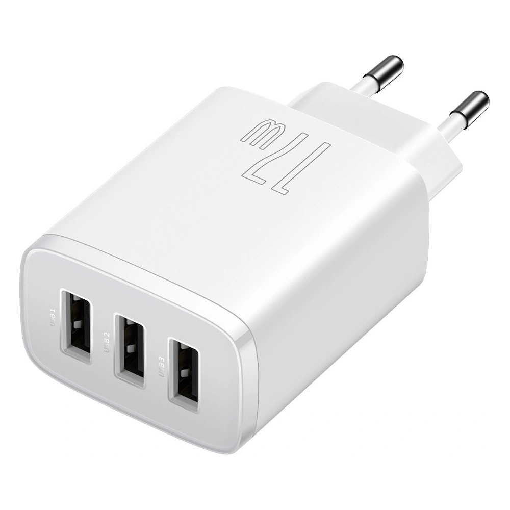 Hurtownia GSM - Ładowarka sieciowa Baseus Compact 3xUSB-A 17W biały - BSU3406WHT - {ean13} - Hurt