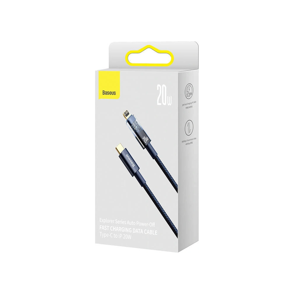 Kabel Baseus Explorer USB-C - Lightning 20W 1m (niebieski)