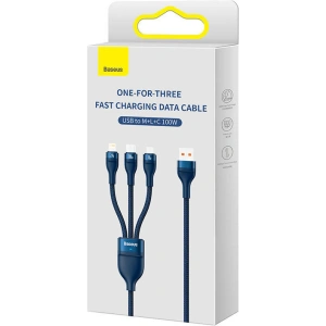 Hurtownia GSM - Kabel Baseus Flash Series 3w1 USB-A - USB-C + micro USB + Lightning 100W 1.2m (niebieski) - BSU3414BLU - {ean13} - Hurt