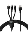 Kabel Baseus Flash Series 3w1 USB-A - USB-C + micro USB + Lightning 100W 1.2m (czarny)