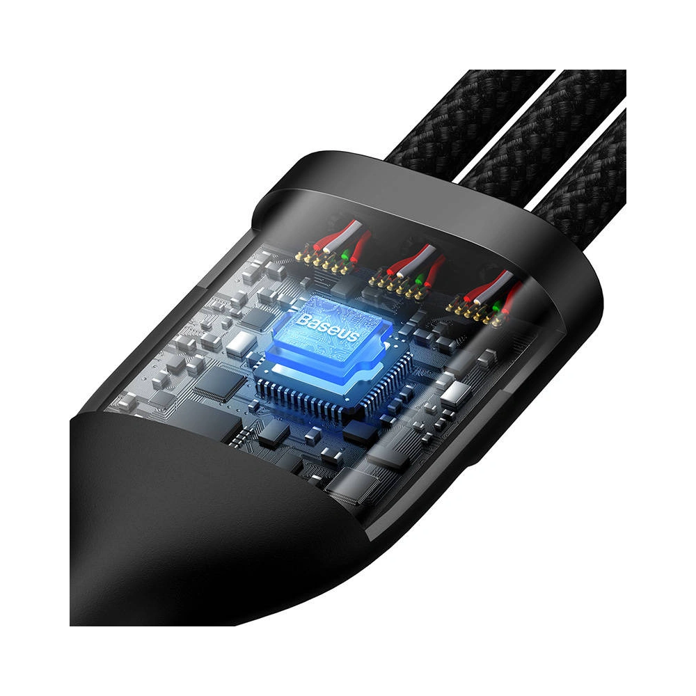 Hurtownia GSM - Kabel Baseus Flash Series 3w1 USB-A - USB-C + micro USB + Lightning 100W 1.2m (černý) - BSU3415BLK - {ean13} - Hurt
