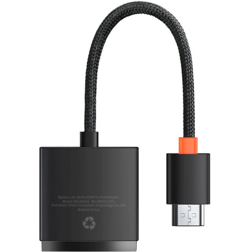 Adapter Baseus Lite Series HDMI - VGA z audio (czarny)