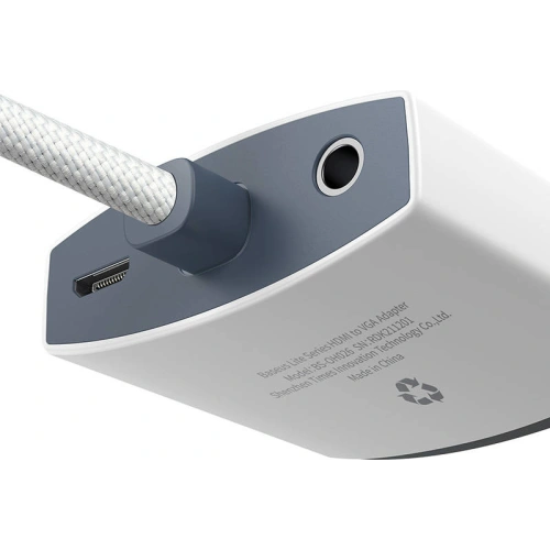 Adapter Baseus Lite Series HDMI - VGA z audio (biały)