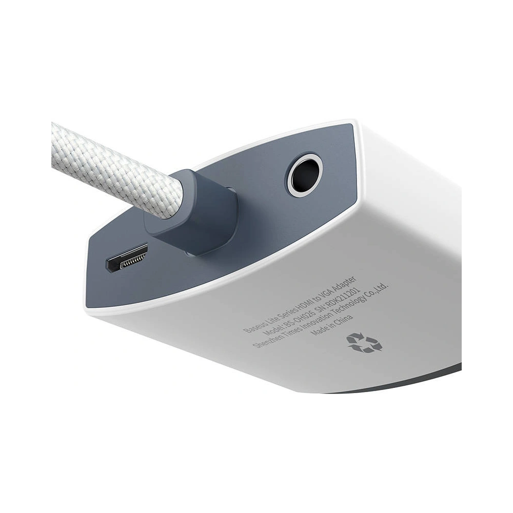 Hurtownia GSM - Adapter Baseus Lite Series HDMI - VGA z audio (biały) - BSU3417WHT - {ean13} - Hurt