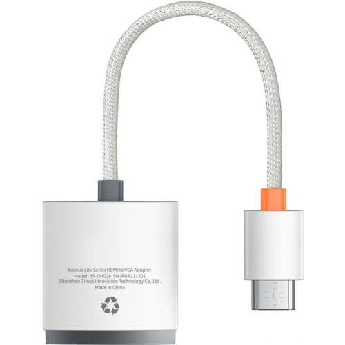 Adapter Baseus Lite Series HDMI - VGA z audio (biały)