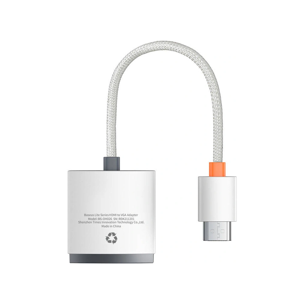 Hurtownia GSM - Adaptér Baseus Lite Series HDMI - VGA s audio (bílý) - BSU3417WHT - {ean13} - Hurt