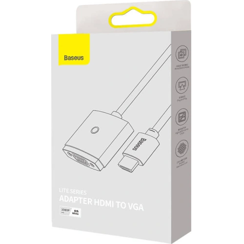 Adapter Baseus Lite Series HDMI - VGA bez audio (biały)
