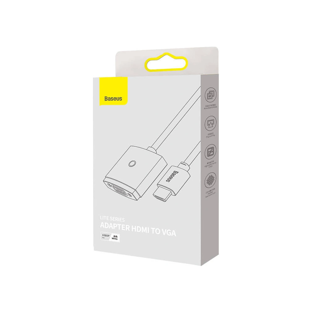 Hurtownia GSM - Adapter Baseus Lite Series HDMI - VGA bez audio (biały) - BSU3418WHT - {ean13} - Hurt