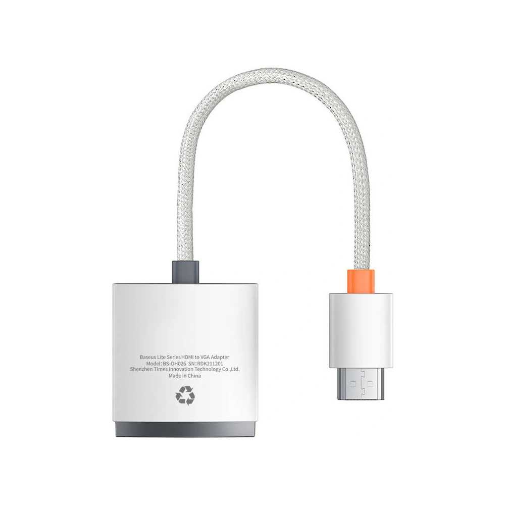 Hurtownia GSM - Adapter Baseus Lite Series HDMI - VGA bez audio (biały) - BSU3418WHT - {ean13} - Hurt