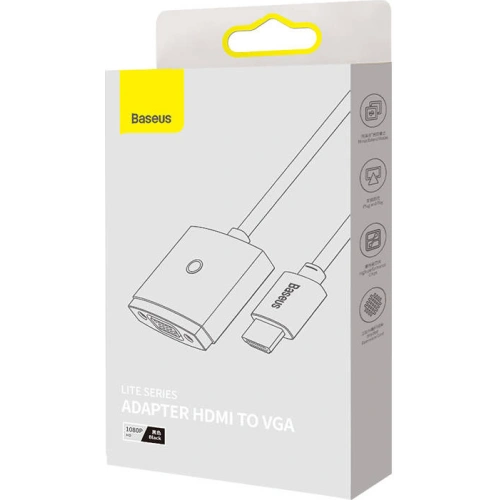 Adapter Baseus Lite Series HDMI - VGA bez audio (czarny)