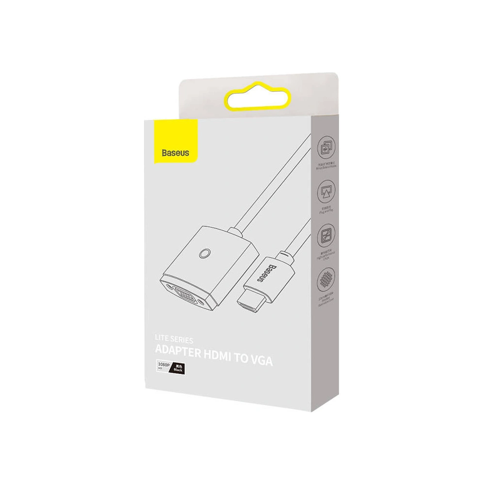 Hurtownia GSM - Adapter Baseus Lite Series HDMI - VGA bez audio (czarny) - BSU3419BLK - {ean13} - Hurt