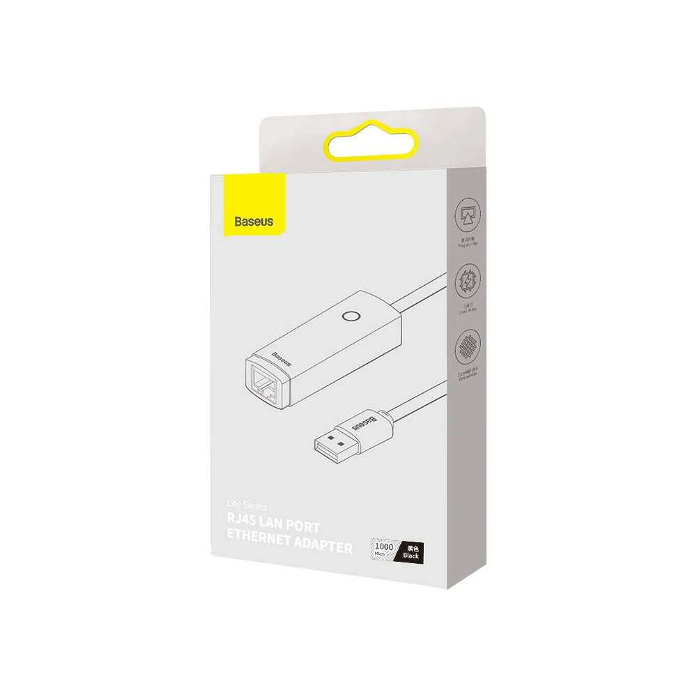 Hurtownia GSM - Adaptér síťový Baseus Lite Series USB - RJ45 (černý) - BSU3422BLK - {ean13} - Hurt
