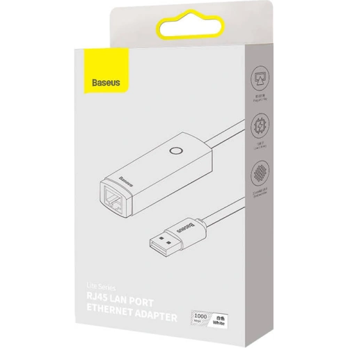Adapter sieciowy Baseus Lite Series USB - RJ45 (biały)