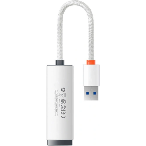 Adapter sieciowy Baseus Lite Series USB - RJ45 (biały)